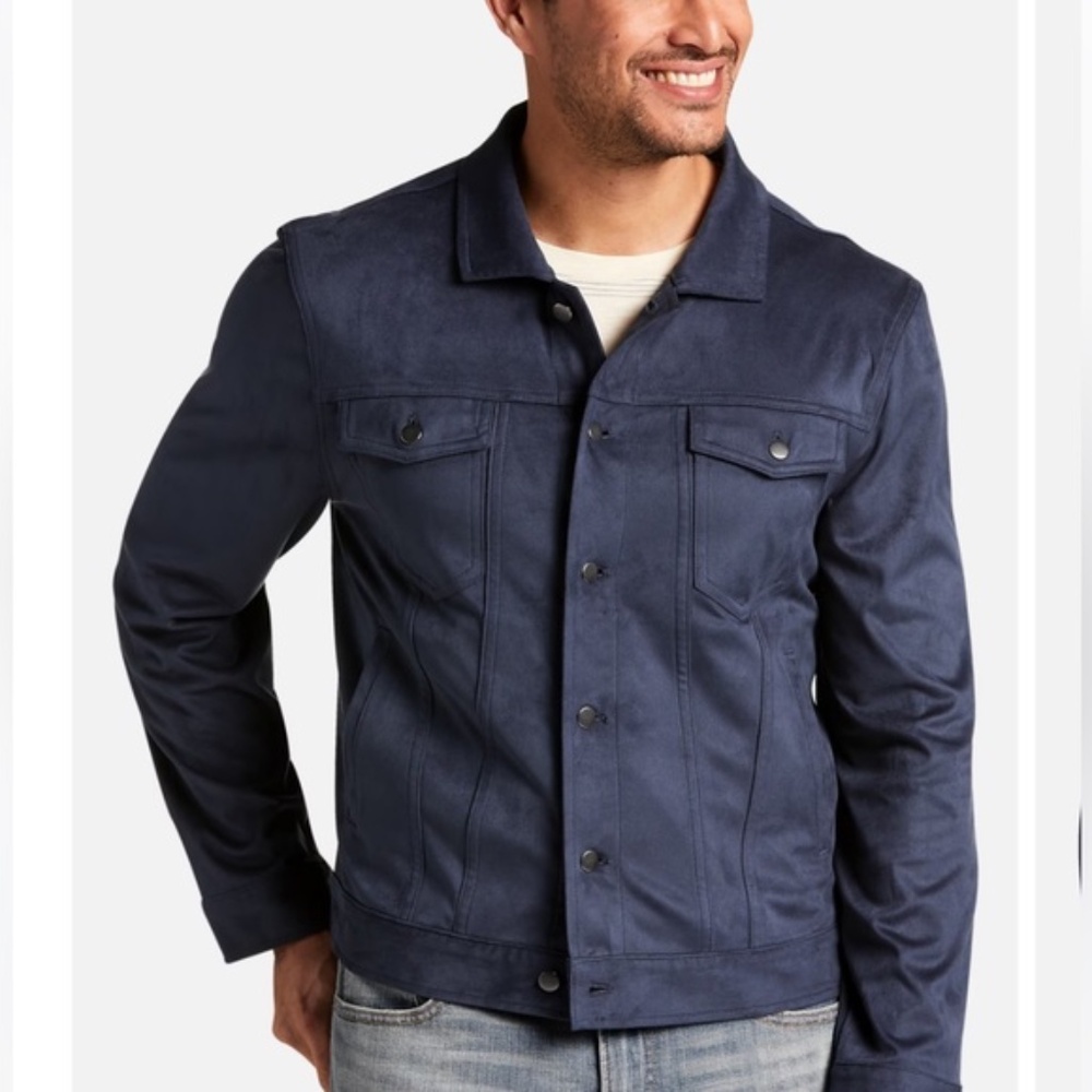 joseph abboud suede navy blue jacket  navy lightweight mens xxl